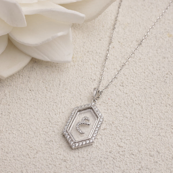 Amazing Hexagon Arabic Letter Necklace for only QR 155